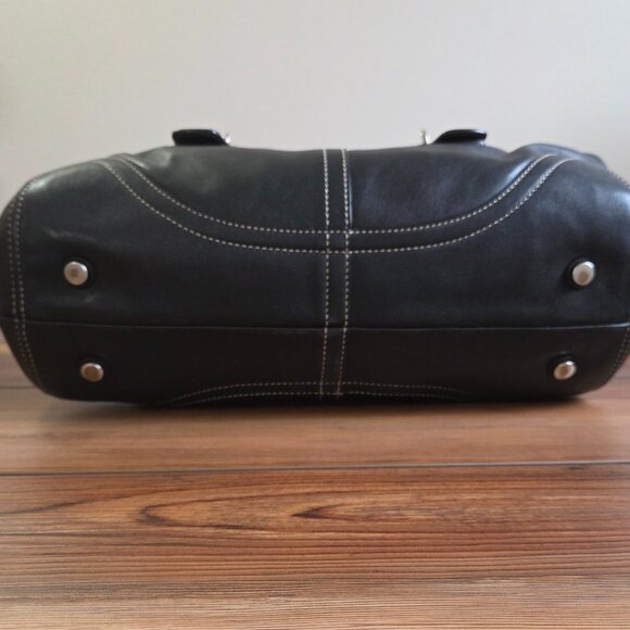 Vintage Coach Hampton Soho Black Leather Tote Bag Purse Satchel - Picture 10 of 15